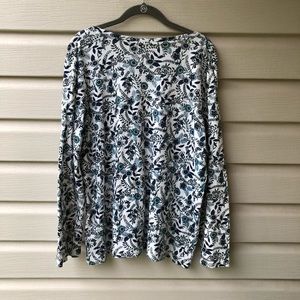😊 XL Petite Laura Scott Top Blue & White Floral